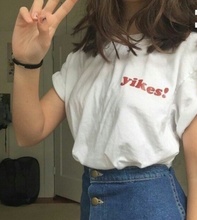 Yikes Quotes T-Shirt Women Tumblr Cute Grunge Aesthetic Graphic Tee Casual Short Sleeves Tops fashion funny girl style art tops 2024 - buy cheap