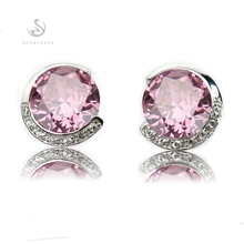 Fleure Esme Engagement Wedding drop christmas earrings for women dropshipping Red Pink Cubic Zirconia Rhodium Plated R861 R864 2024 - buy cheap