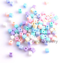 7mm 200pcs Mixed color Letter Alphabet Cube Acrylic neon Beads For Jewelry making DIY YKL0344 2024 - buy cheap