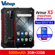 Ulefone Armor X3 прочный телефон Android 9,0 IP68/IP69K водонепроницаемый 2 ГБ 32 ГБ 5,5 дюймов HD + 8MP 5000 мАч face ID 3g смартфон 2024 - купить недорого