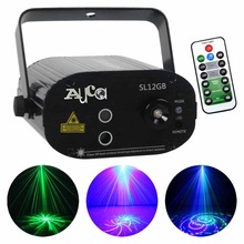 Mini Remote Green Blue 12 Gobos Projector Laser Lights 3W LED Mixed Effect Home Party Holiday Show Stage DJ Lighting SL12GB 2024 - buy cheap