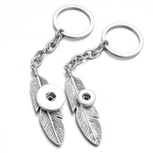 New Snap Jewelry 12mm 18mm Metal Leaf Snap Button Keychains Keyring Pendant For Women Girls Gift ZF030 2024 - buy cheap