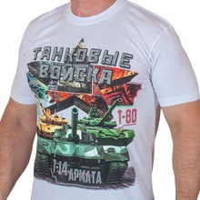 Camiseta de algodón de las tropas del tanque ruso para hombre, camiseta negra con la camiseta, camiseta de moda de Color 2019, Camiseta de cuello redondo 2024 - compra barato