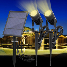 Lâmpada solar led de 6w para decoração de jardim, para parede ao ar livre, holofote de duas pontas, destaque para jardim, quintal, gramado, luz dropshipping