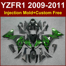 Green flame motocicleta molde de Injeção carenagens para YAMAHA YZF R1 09 10 11 12 R1 carroçarias YZF1000 YZFR1 2009 2010 2011 + Presentes 7 2024 - compre barato