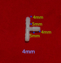 Adaptador de t farpada de 4mm, 100 peças de plástico 2024 - compre barato
