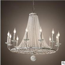 New white creative personality American crystal lamp living room chandelier dining room bedroom villa retro wrought iron lamps 2024 - buy cheap