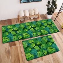Green Monstera Leaves Crystal Velvet Area Rug And Carpet For Baby Home Living Room Cushion Bedroom kitchen Door Floor Bath Mats 2024 - buy cheap