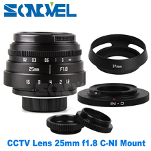 Lente de tv cctv 25mm f1.8 para tv, montagem de lente c + capa de lente para nikon 1, câmera sem espelho aw1 s2 j4 j3 j2 j1 v3 v2 2024 - compre barato