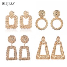 BLIJERY-pendientes grandes con estilo Vintage para mujer, aretes colgantes de Metal geométricos, joyería, moda 2019 2024 - compra barato