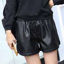  New PU Leather Shorts Women's Black High Quality Short Pants With Pockets Loose Casual Short Summer Women Plus Size Shorts 2024 - buy cheap