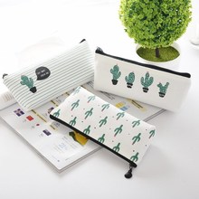 Cute Cactus Pencil Storage Bag  Canvas School Supplies Penalty Stationery Chancery Storage Bag For Student 7 2024 - buy cheap