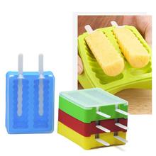 4pcs Ice Cream Molds With Lids Silicone Long Style Ice Cubes Popsicle Maker Mould Tools (Blue, Yellow, Green and Red) 2024 - buy cheap