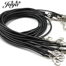 Jewelry Making 10PCS Genuine Leather Cord Chains 2mm Diameter Adjustable Braided 45cm Rope Lobster Clasp String DIY Necklace 2024 - buy cheap