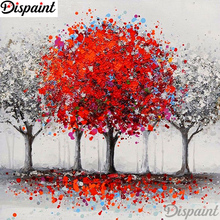 Dispaint-pintura de diamante 5D DIY "árbol rojo", cuadrados o redondos de imitación bordado de diamantes, estilo punto de cruz 3D, decoración del hogar, A10997 2024 - compra barato