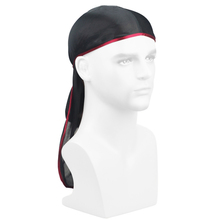 Silk Durag for Men Bandanas Black Unisex Do Rag Long Red Silky Durag for Waves Head Spring Bandanas 2021 14 Colors 2024 - buy cheap