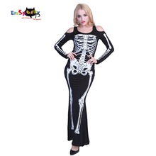 Eraspooky Halloween Costume For Women Scary Skeleton Costume Female Off  Shoulder Sexy Bone Long Fancy Dress  Cosplay 2024 - buy cheap