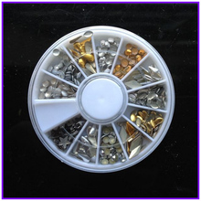 1X Wheel Nail Art Rhinestones Decoration 3D 12 Design Mix Color Glitter Round Star Diamond Gems Nail Studs  AA004 2024 - buy cheap