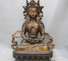 Tibet Buddhism Bronze Copper Temple Amitayus Longevity Buddha Bodhisattva Statue 2024 - buy cheap