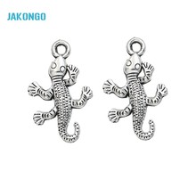 Lizard Charm Antique Silver Plated Charms Pendants for Necklace Bracelet Jewelry Accessories Making DIY Handmade 25x15mm 2024 - buy cheap