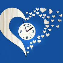 3D Wall Clock Modern Design DIY klok Heart Wall Sticker Decal Set for Home Decorationduvar saati reloj de cocina de pared 2024 - buy cheap