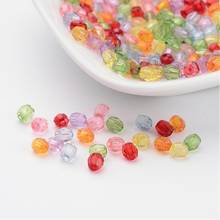Jewelry Beads Mixed Color Transparent Acrylic Faceted Round Beads,  about 4mm in diameter,  hole:1mm 2024 - buy cheap