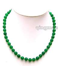 SALE Beautiful! 8mm Round green Stone 18 necklace -nec5780 2024 - buy cheap