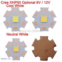 Cree XHP50 6V or 12V 6500K Cool White, 5000K Neutral White, 3000K Warm White High Power LED Emitter on 16mm 20mm Copper PCB Base 2024 - buy cheap