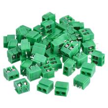 THGS 50 Pieces 2 Pin 5 mm Pinch PCB Mount Screw Terminal Block Connector 300V 10A (Green) 2024 - buy cheap