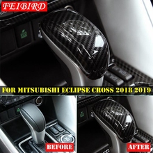 Auto Accessory For Mitsubishi Eclipse Cross 2018 2019 Transmission Gearshift Gear Shift Head Knob Cover Trim MATTE CARBON FIBER 2024 - buy cheap