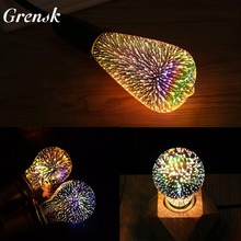 Grensk 3D Led Lamp Bulb Diamond Night Lights E27 110V 220V ST64 Decor Novelty Colorful Holiday lighting Christmas Lamp for Home 2024 - buy cheap