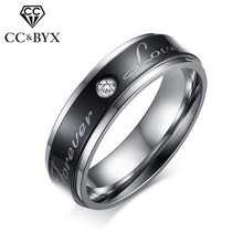 CC Couple Rings For Women And Men Titanium Steel Letter "Love Forever" Black Lover Ring Wedding Romantic Bijoux Femme CC1254 2024 - buy cheap