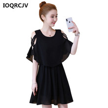 Women Chiffon Dress 2019 Summer New Korean Fashion Casual Off Shoulder Boho Beach Mini Dresses Black Vintage Dress Vestidos R201 2024 - buy cheap