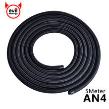 evil energy AN4 Nylon Oil Cooler Hose End Oil Hose Line Cotton Over Braided Stainless Steel Racing Hose Fuel Line Black 5M 2024 - buy cheap