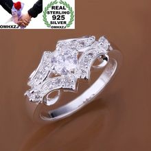 OMHXZJ, venta al por mayor, moda europea, mujer, chica, fiesta, regalo de boda, Plata de lujo circón blanco AAA, anillo de Plata de Ley 925 RR113 2024 - compra barato