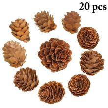 Pinecone-colgante de madera Natural para árbol de Navidad, adornos de conos de pino vívidos 3D para fiesta, decoración de Navidad para el hogar, 20 Uds. 2024 - compra barato