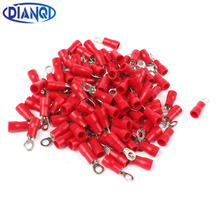 DIANQI RV1.25-3 Red Ring Insulated Wire Connector Electrical Crimp Terminal RV1.25-3 Cable Wire Connector 100PCS RV1-3 RV 2024 - buy cheap