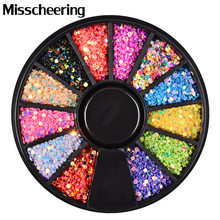 1 Box Mixed Color Nail Art Decorations 1mm Laser Round Wafer Paillettes Nail Glitters Sequins In Wheel For Manicure Accessories 2024 - buy cheap