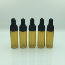 DHL Free 500pcs/lot 5ml Glass Essential Oil Black Stopper Bottles Refillable Amber Glass Bottles Dropper Fragrance Vials 2024 - buy cheap