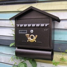 Buzón de correos de hierro forjado para exterior, buzón de correos retro auténtico para cafetería, barras de pared, buzón de correos de Villa 2024 - compra barato