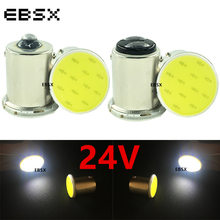 EBSX 10 шт. грузовик 24V S25 1156 BA15S P21W 1157 BAY15D P21/5W COB 12 SMD белый красный авто сигнал заднего хода светодиодный светильник тормоза светильник 2024 - купить недорого