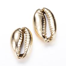 10pcs Electroplate Spiral Shell Beads Oval Cowrie Shells Loose Beads DIY Bracelet Earring Jewelry Making Golden 18~23x14.5x7.5mm 2024 - buy cheap