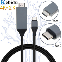 2m 4K typeC to HDMI USB Type C adapter HDMI compatible video converter cable for MacBook Samsung Galaxy S9 / S8 / Note 9 Huawei 2024 - buy cheap
