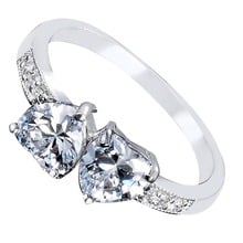 2018 Новое модное сердечко серебряного цвета в форме обручального кольца для женщин Прямая поставка модные обручальные кольца AAA циркон ювелирные изделия капли 2024 - купить недорого