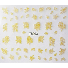 1X SELF ADHESIVE GOLD SILVER 3D NAIL ART METAL STICKER DECAL SLIDER TATTOO FLOWER VIOLET  TULIP ROSE TB01-03 2024 - buy cheap