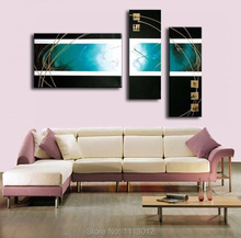 Current Fashion Hand Painted Modern Abstract Oil Painting Wall Art Canvas Set 3 Panel Home Decoration Picture For Living Room 2024 - buy cheap