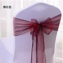 100PCS New Organza Fabric Burgundy Chair Sashes Bow Wedding And Events Supplies Party Decoration Free Shipping 2024 - buy cheap