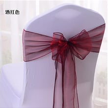 100PCS New Organza Fabric Burgundy Chair Sashes Bow Wedding And Events Supplies Party Decoration Free Shipping 2024 - buy cheap