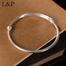 New Simple Bangle Hand Cuff Bracelet For Lady Handmade Real 925 Sterling Silver Bangle For Wedding Engagement Fine Jewelry 2019 2024 - buy cheap