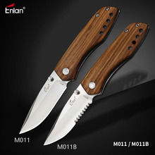 Enlan-cuchillo plegable con mango de madera M011 8Cr13Mov, herramienta táctica de bolsillo EDC, para campamento, caza, supervivencia, Militar 2024 - compra barato